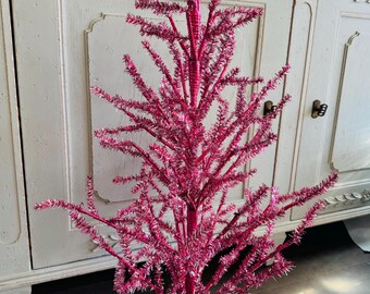 Vintage 40 Inch Pink Tinsel Aluminum Tree Style Store