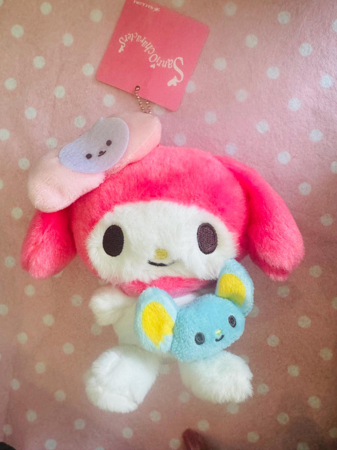 日本サンリオ マイメロディ ふわふわぬいぐるみ キーチェーン おもちゃ