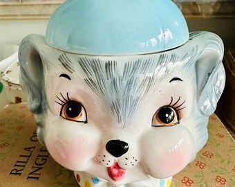 Vintage ESD Lefton Puppy Pal Dog Ceramic Creamer Sugar Jar Set