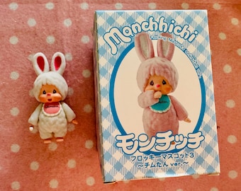 Brelok do kluczy z limitowanej serii Sekiguchi Chimutan Pink Bunny Monchhichi w kolorze różowym, w kolorze japońskim – NOWY