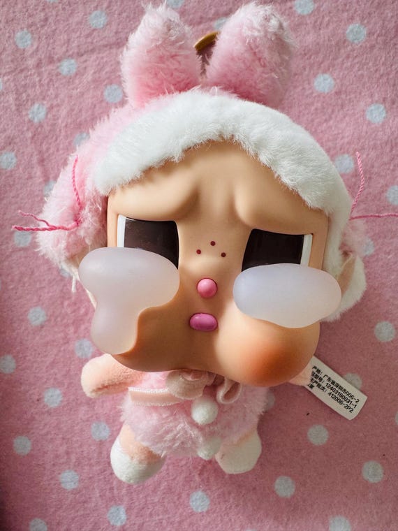 CRYBABY ピンク ぬいぐるみ POPMART Crybabyフェイスぬいぐるみペンダント スーパーシークレット