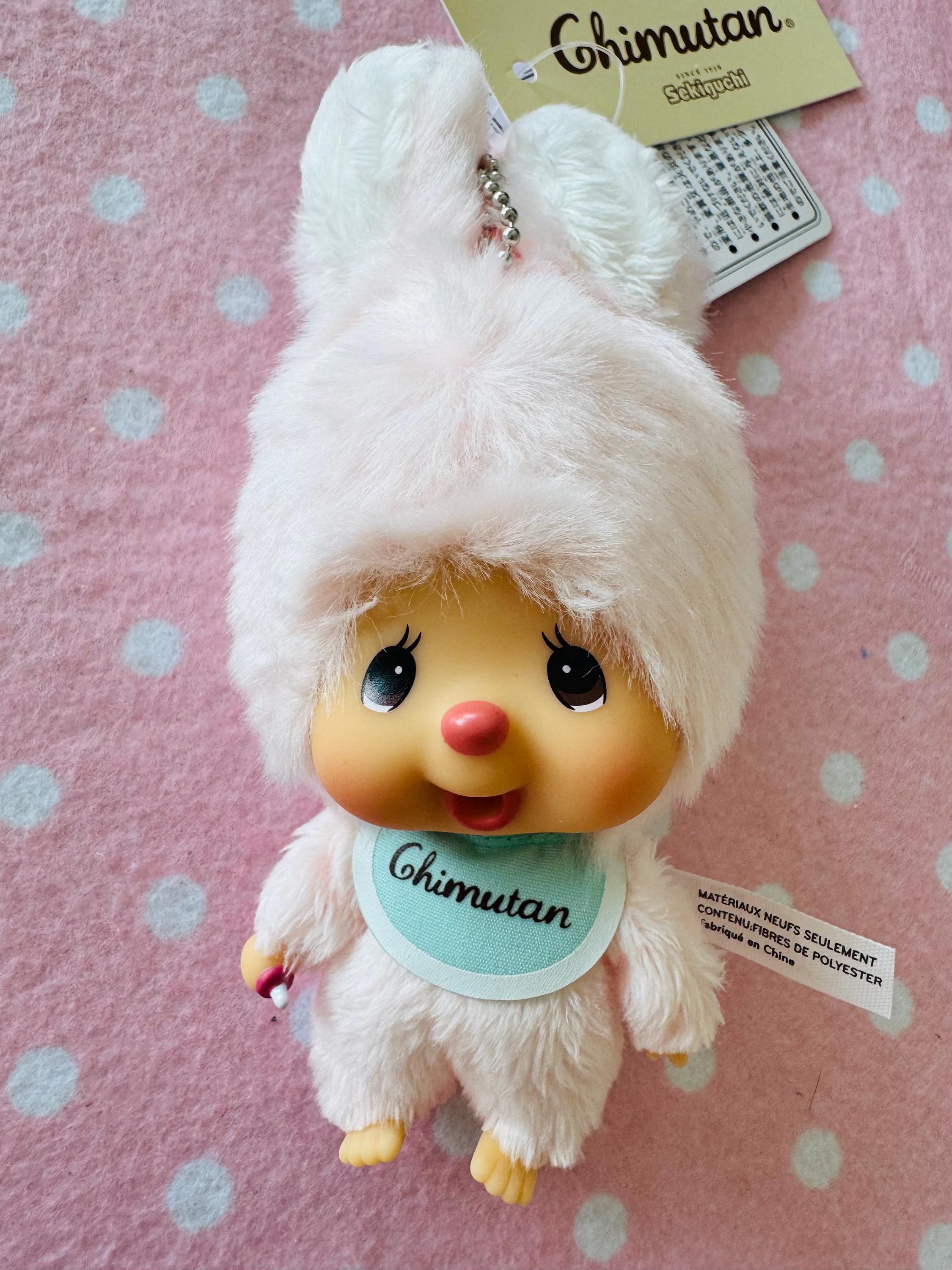 Japan Limited Sekiguchi Chimutan Pink Bunny Monchhichi Plush Toy