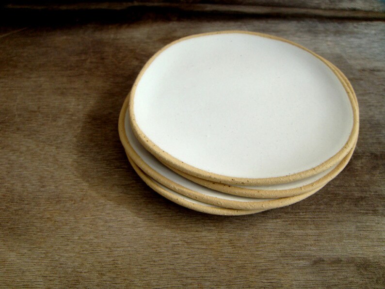Ceramic Plates Set of 4 Handmade Stoneware Plates Dessert Etsy
