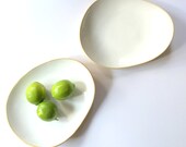 White Ceramic Plates,  Pottery Dishes, Handmade Ceramic dinner plate, Organic serving dish, Stoneware plate, Wabi sabi pottery