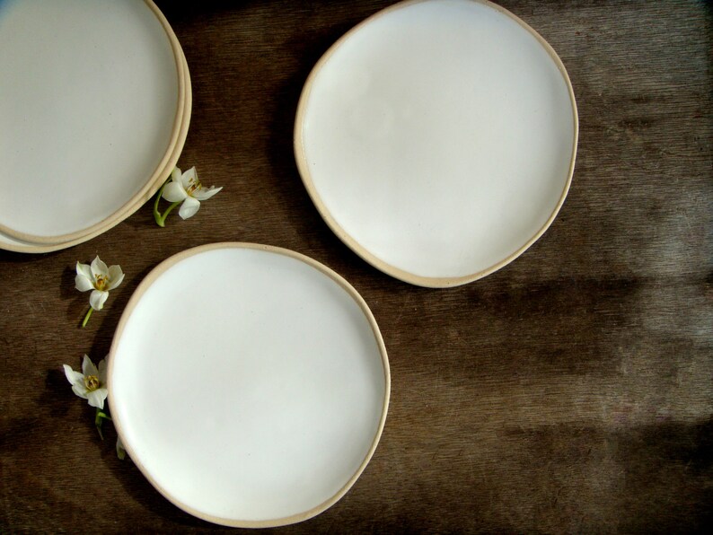 Ceramic Plates Set of 4 Handmade Stoneware Plates Dessert Etsy