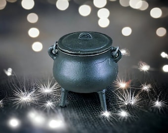 Plain Mini Cast Iron Cauldron 3.5 Inch with Lid