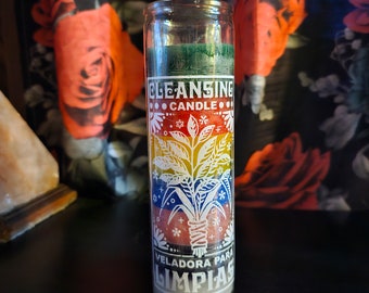 Cleansing energy clearing limpiezas 7 Day candle for ritual and spell work