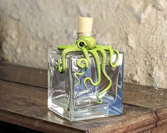 Bouteille carré 50 cl pieuvre kraken poulpe Cthulhu tentacule octopus pirate