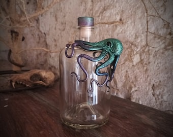 Apothecary bottle octopus octopus metallic rum arranged 70cl
