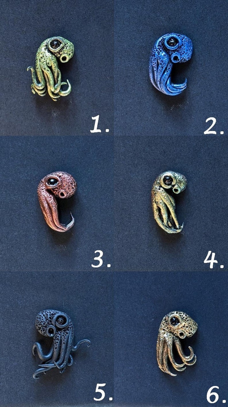 Pendant octopus ctulhu kraken dark dark gothic gothic cute miniature monster image 5