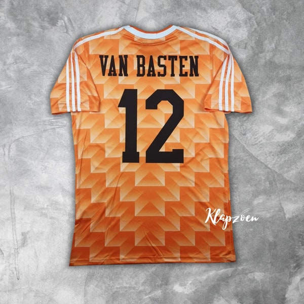 Maglia da calcio retrò Van Basten olandese 1988 Euro Vintage, classica maglia da trasferta, regalo per lui, regalo per i fan