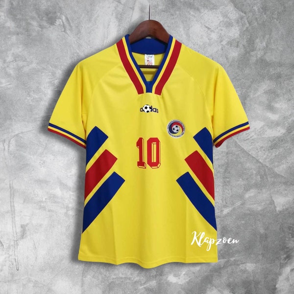 Retro Romania 1994 Hagi Vintage soccer jersey classic football shirt Gift For Him Gift For Fan