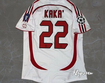 Retro AC Milan Champions League Final 2006-2007 Jersey, Retro Ac Milan Football Jersey, Vintage Ac Milan Jersey, Ac Milan Kaka Jersey