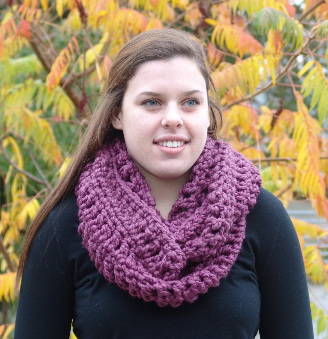 Chunky Infinity Scarf Wool Blend Oversize Cowl Circle Scarf - Etsy