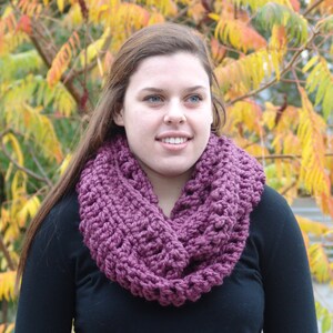 Chunky Infinity Scarf Wool Blend Oversize Cowl Circle Scarf