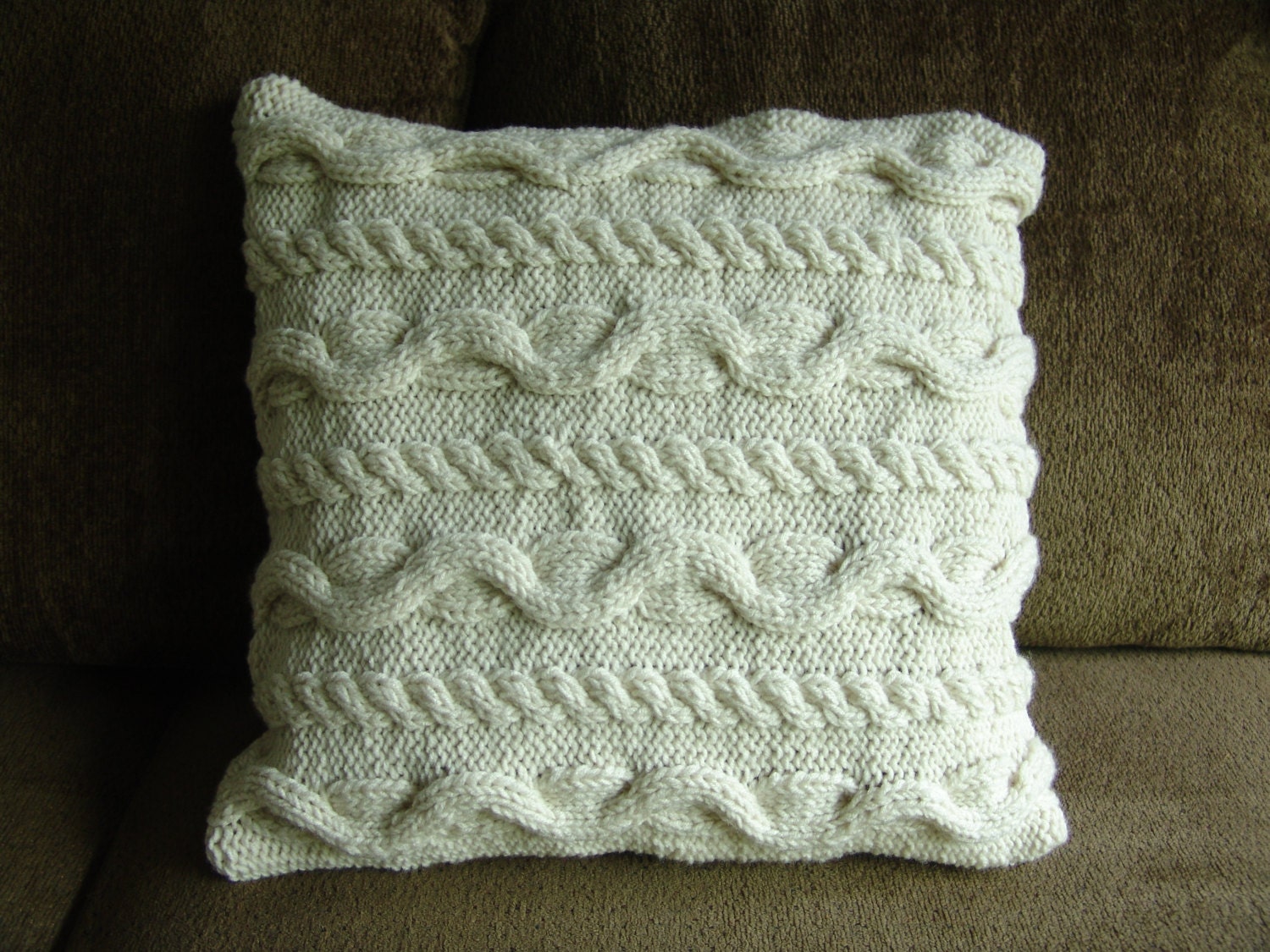 Cable Knit Pillow Cover Celtic Inspired 20x20 Inch Pillowcase - Etsy