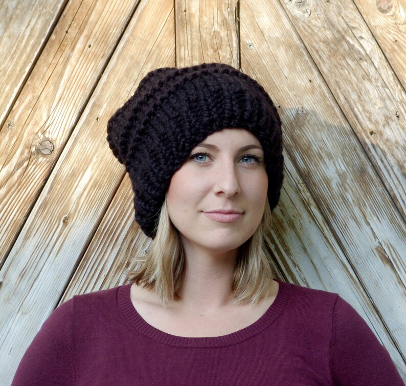 Soft Wool Chunky Knit Slouchy Hat for Women and Teens - Etsy