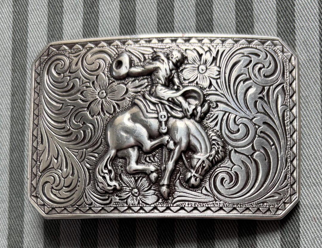 Cowboy Rodeo Saddle Bronc Rider Nocona Belt Buckle - Etsy