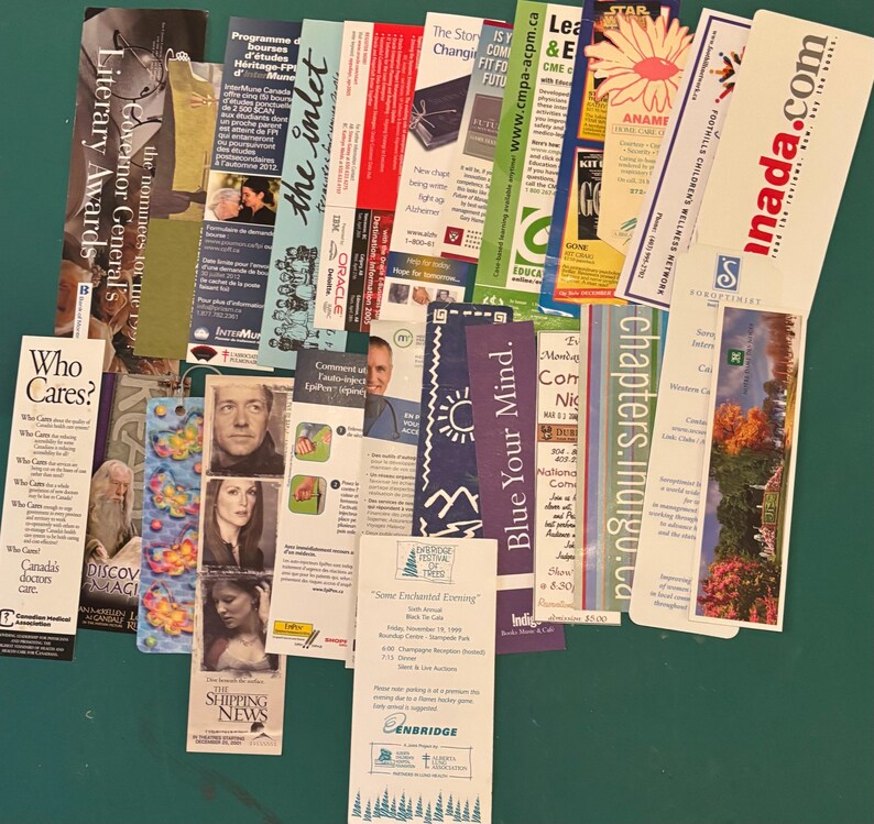 100 Bookmarks Assorted Original Paper Leather Plastic NO DIGITIZED ...