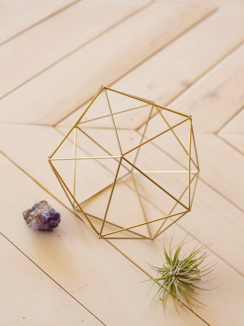 Brass geometric shape Great for air plants a hanging | Etsy