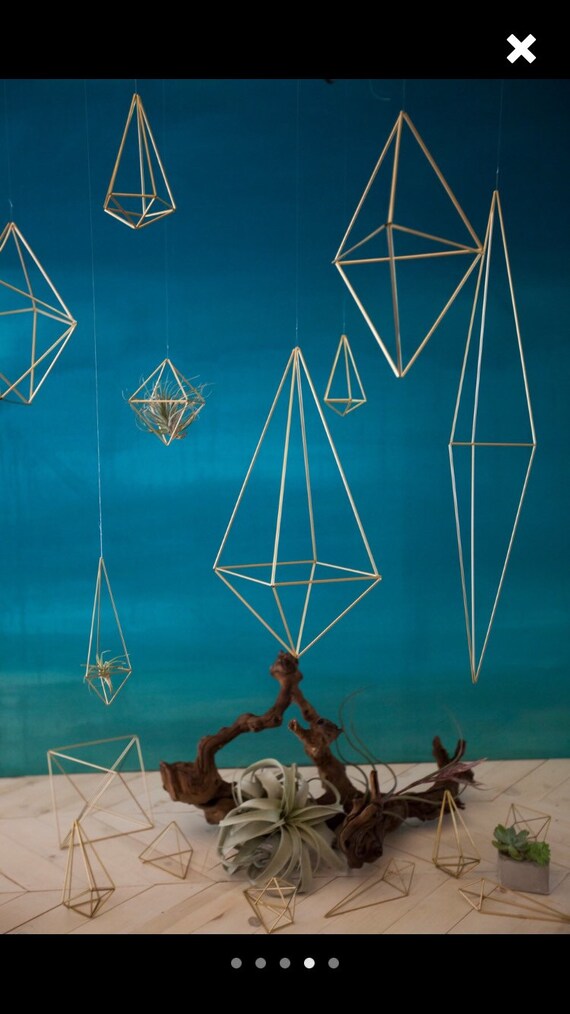 Items similar to Set of 15 geometric hanging shapes, great for weddings