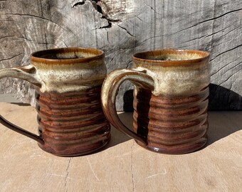 Stoneware Coffee cup, Ceramic teacup, listing is for one of the cups shown.