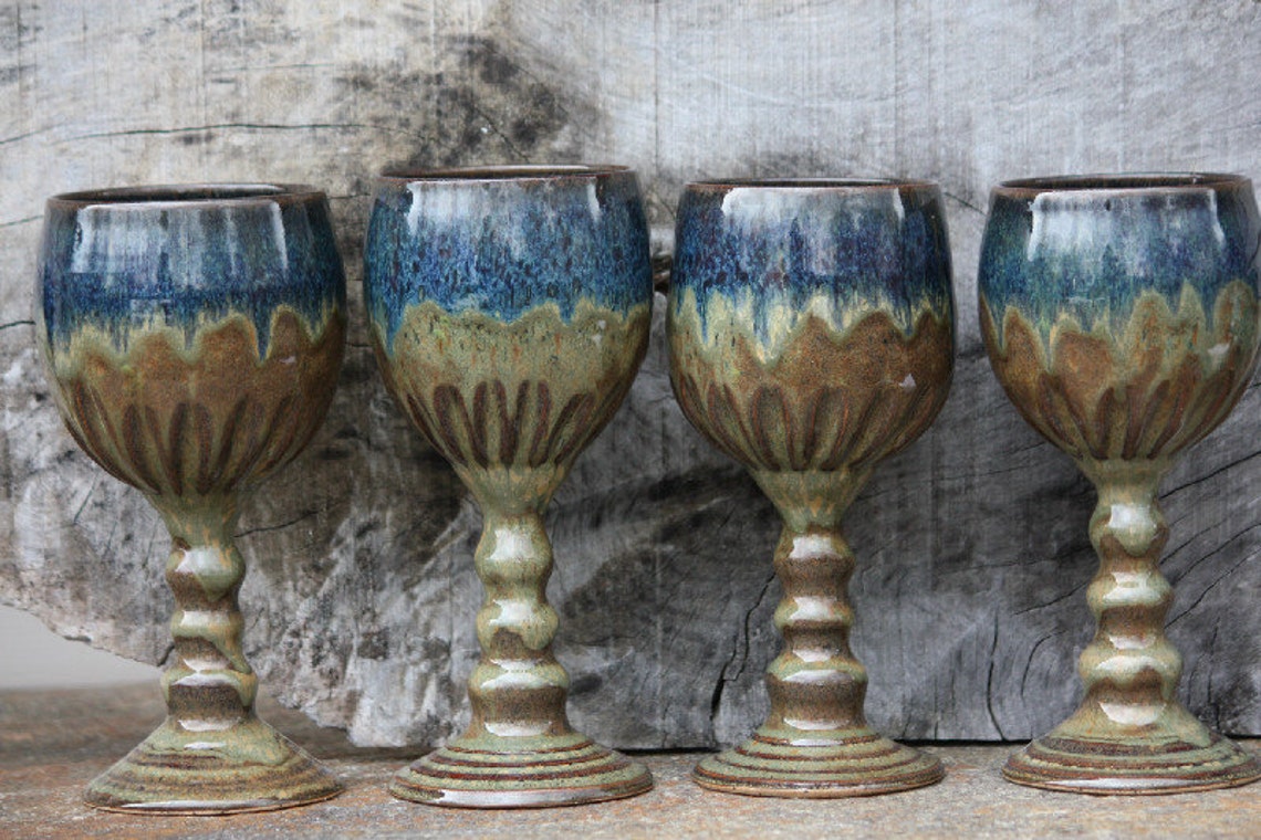 Stoneware goblets Ceramic wine glasses this listing is for 1 Etsy