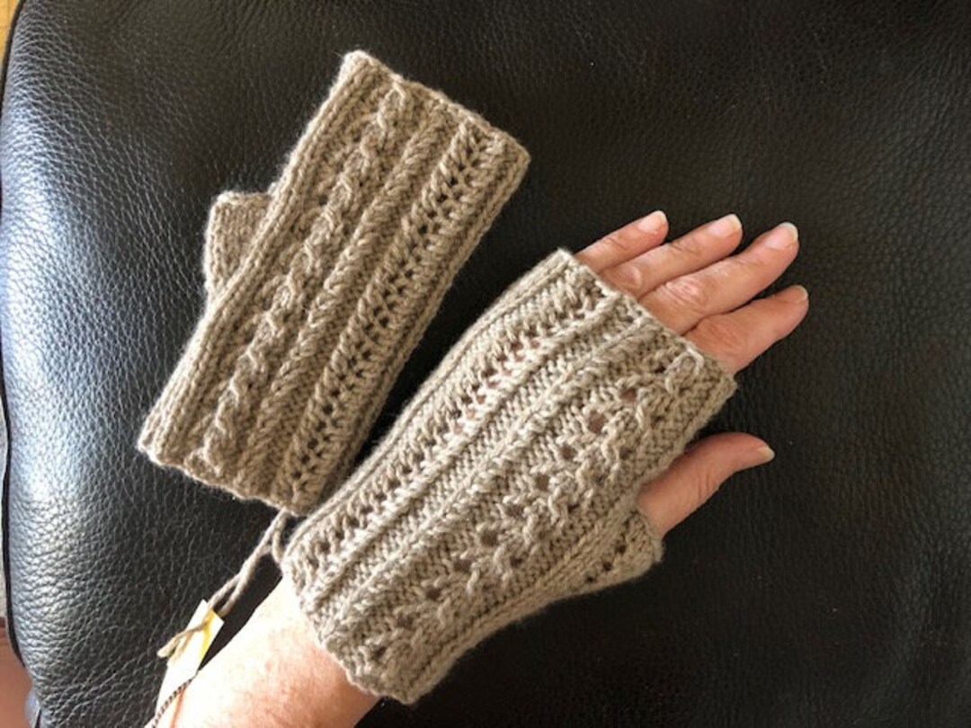 Women's Mittens Pure Cashmere Luxury Sand Fancy Dots Etsy