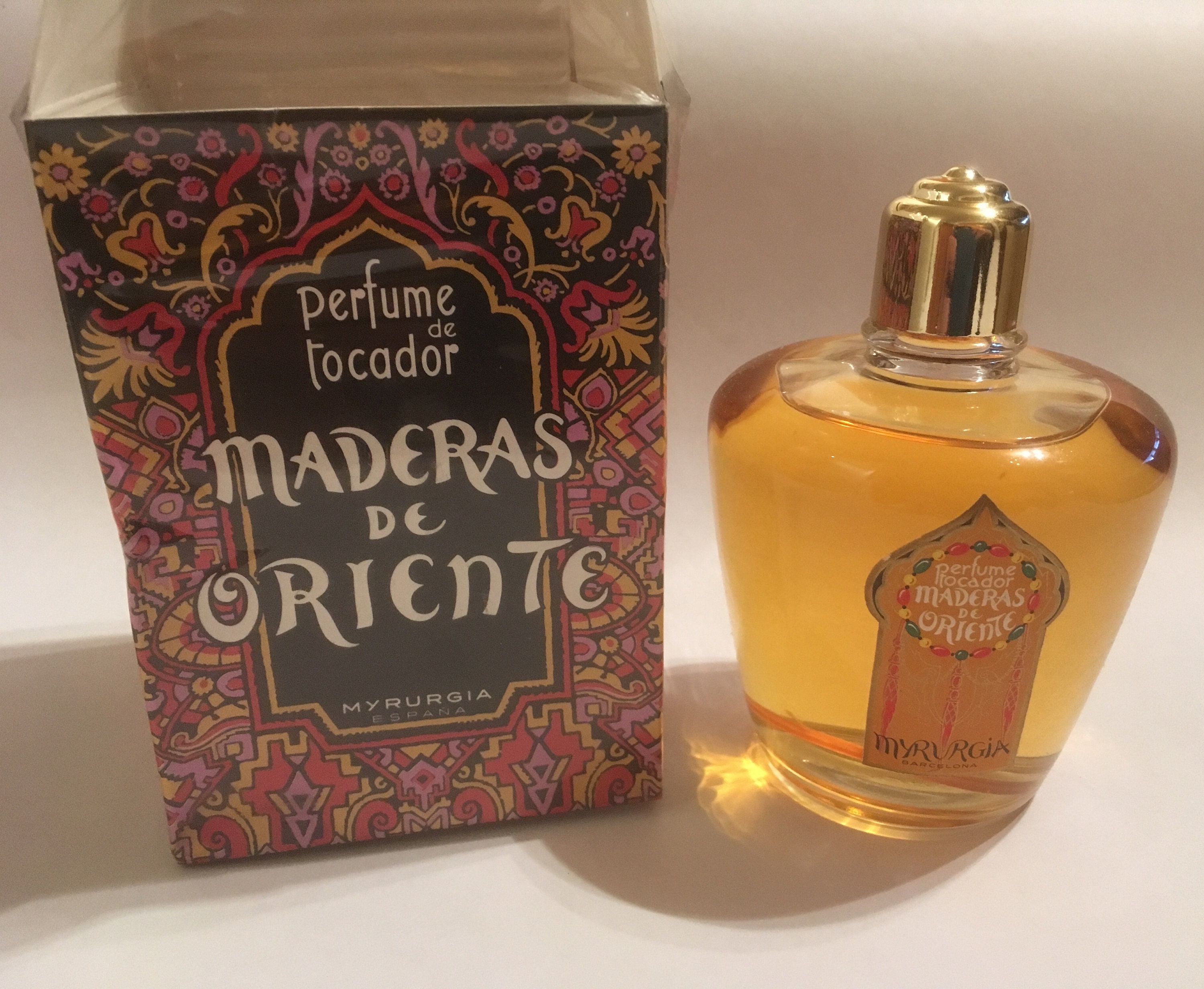 Vintage: Myrurgia Maderas de Oriente, perfume tocador, 220ml, 7,5oz, new  with box, wrapped