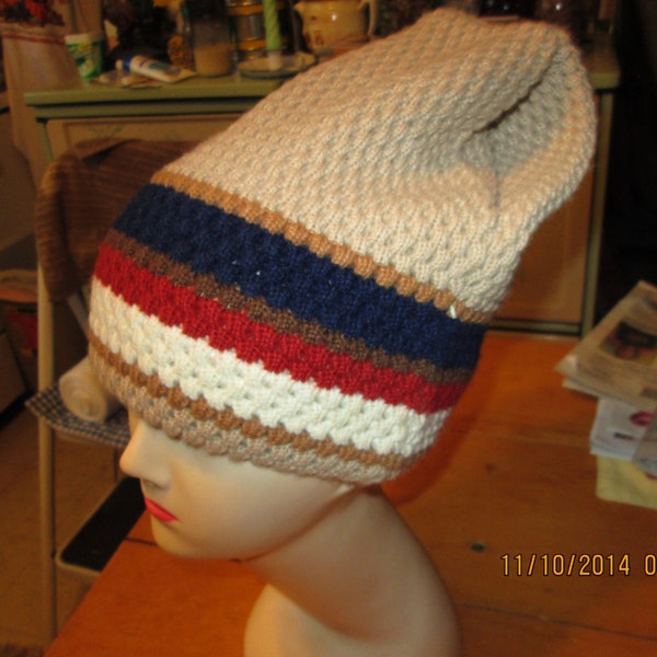 Funky trendigen 70er Jahre Ski Snowboarden Hut in diesem awesome gewebte stricken diese erdigen 70er Farben frei Schiff einzigartige Ski Hut