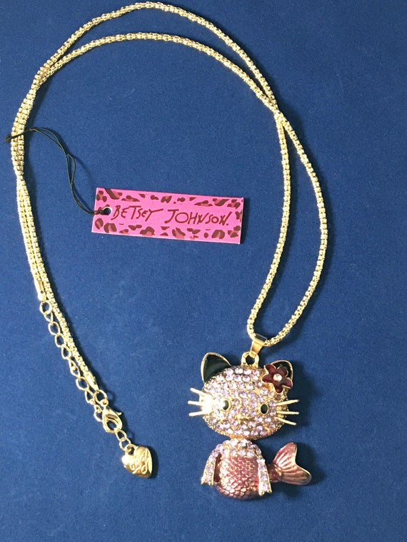 Betsey Johnson Rare Mer~Cat Necklace!