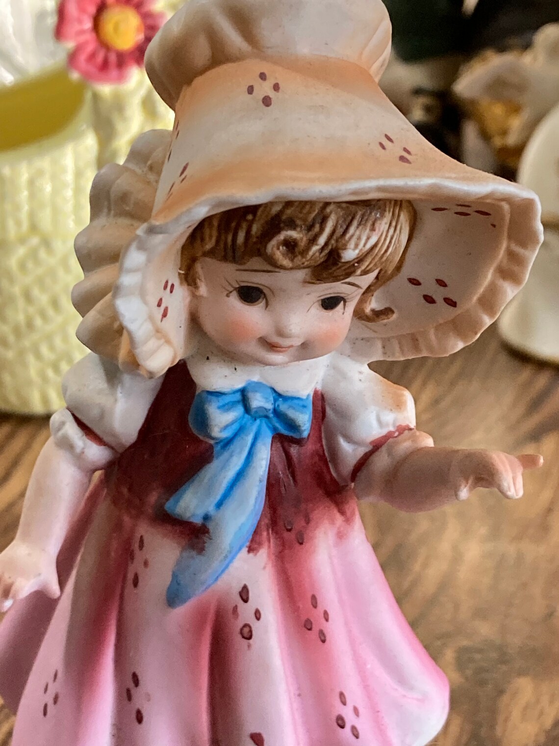 Vintage Lefton China Figurine Girl With Frog Etsy