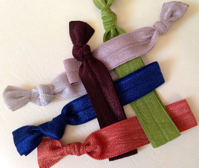 Set of 6 Fold Over Elastic Hair Ties Hair Bands Headbands Mangobands