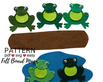 Five Little Speckled Frogs PDF SVG Felt Board Pattern Flannel Board Song