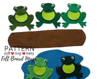 Five Little Speckled Frogs PDF SVG Felt Board Pattern Flannel Board Song