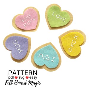 Five Valentine&#39;s Cookies PDF Pattern Felt Board Set, SVG Cricut Pattern,  Counting, Five, 5, Library, Circle Time, Story time, ECE