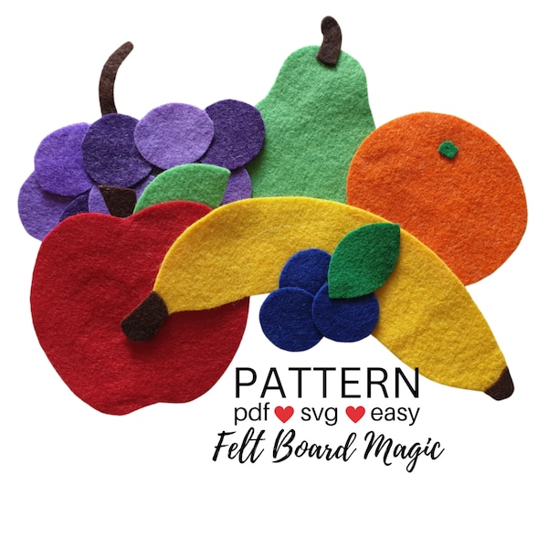 Rainbow Stew PDF SVG Felt Board Pattern, Colour Flannel Board Story Fruit Story