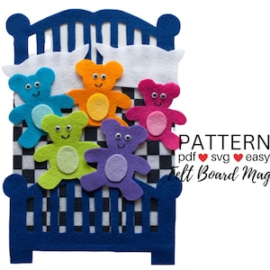 Five in the Bed PDF SVG Felt Board Pattern AUTUMN Weather  Flannel Board Song