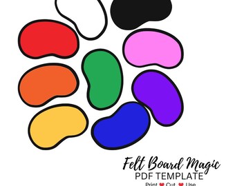 Jelly Bean Count Down PDF Template (Print Cut Laminate Use) Felt Board Set Colours Puppets Printable
