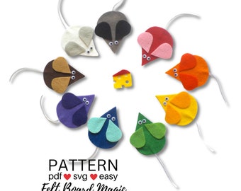 Who Has the Cheese Hide and Seek Colors Game PDF SVG Pattern Felt Board Set,  Colours, Mouse, Mice