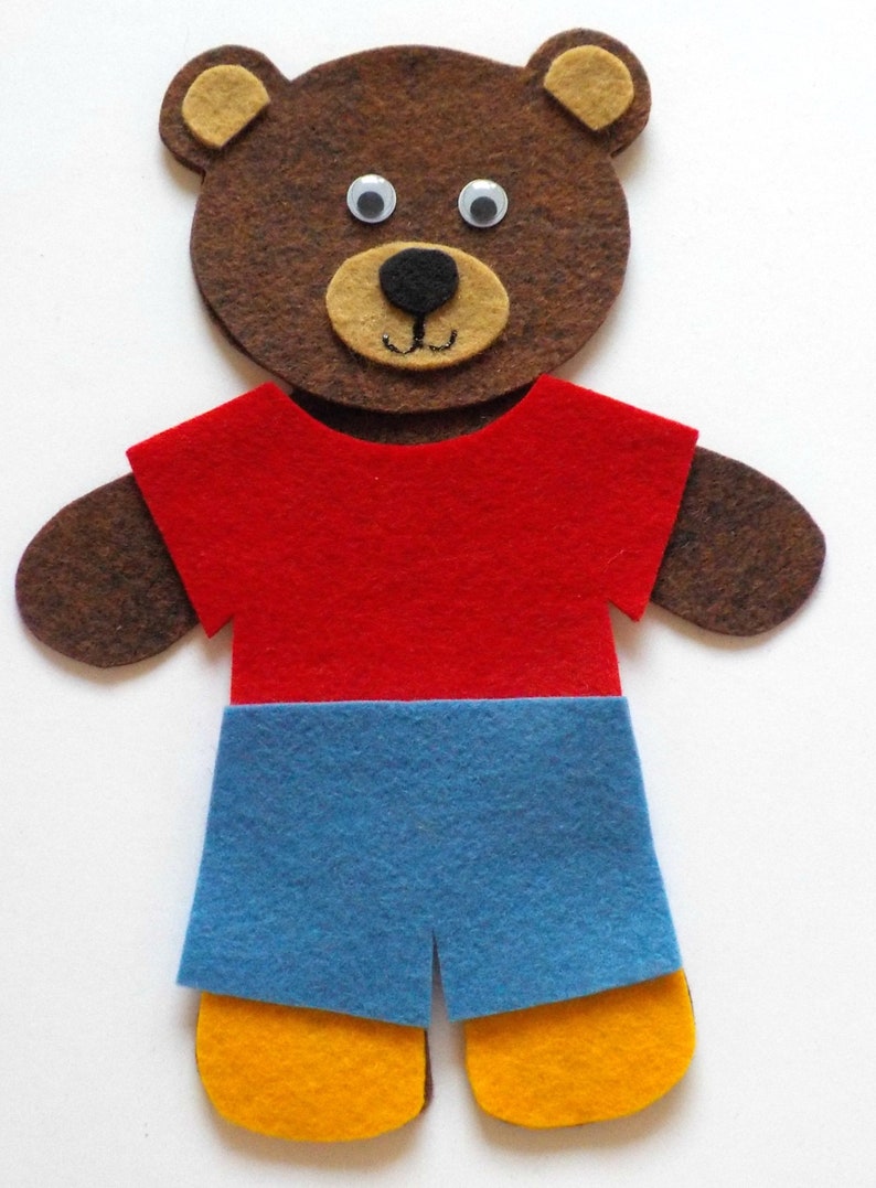 Teddy Wore a Red Shirt PDF Pattern Felt Board Settoys - Etsy