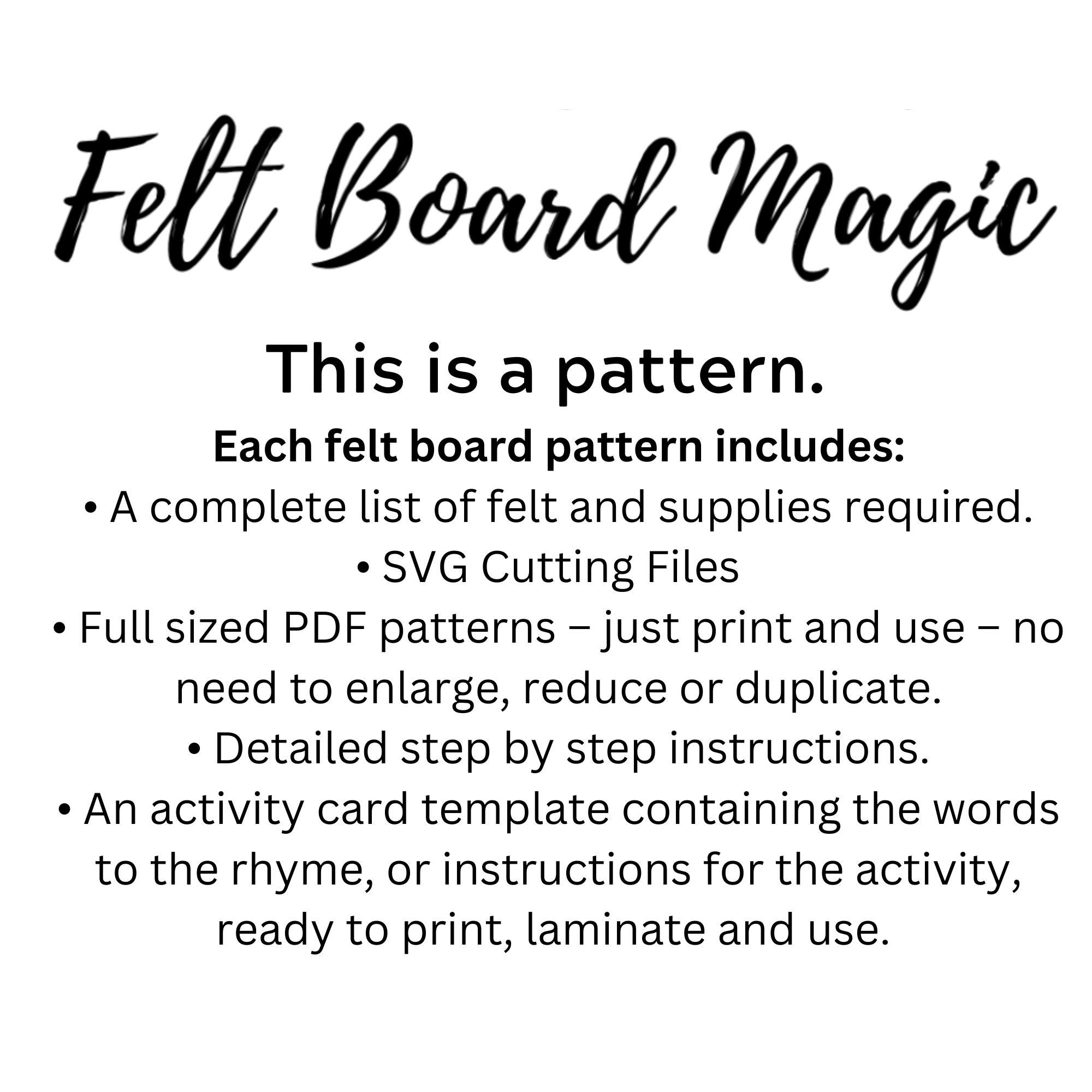 Classic Felt Board Songs Felt Board Pattern Digital Download Etsy UK