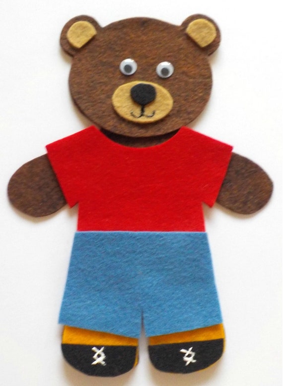 Teddy Wore a Red Shirt PDF Pattern Felt Board SetToys | Etsy