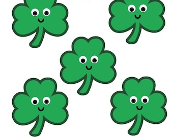 Five Little Shamrocks PDF Template (Print Cut Laminate Use) Felt Board Set Counting Puppets Printable