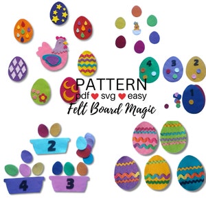 Easter 2 Felt Board Set Pattern Bundle 2 Digital Download Five Easter Patterns