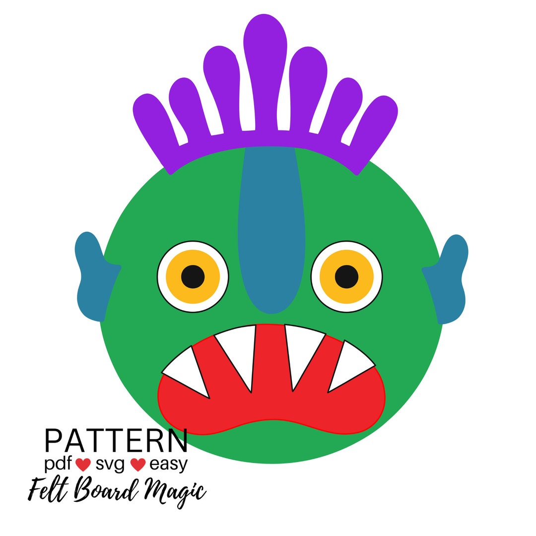 Go Away Big Green Monster PDF SVG Pattern Felt Board Set - Etsy UK