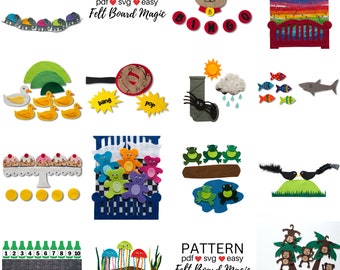Felt Board Patterns, Felt Board Songs, Flannel Board Patterns, Felt Story Set, Flannel Board Templates, Felt Stories, PDF SVG