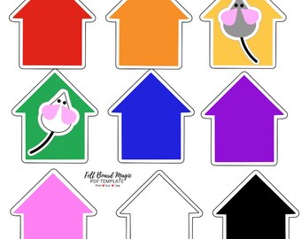 Little Mouse Hide and Seek Colours Game PDF Template (Print Cut Laminate Use) Felt Board Set Puppets Printable