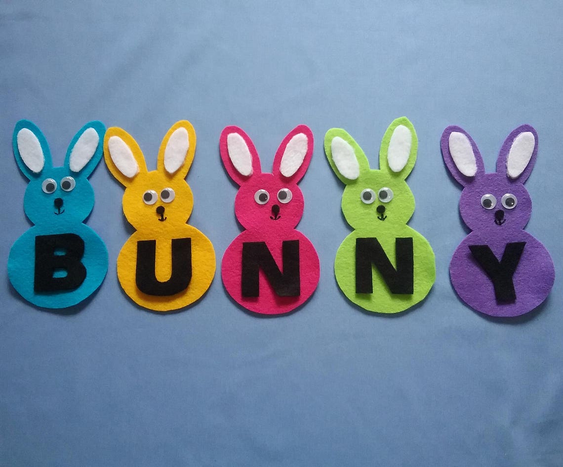 BUNNY PDF Felt Board Pattern Flannel Board Easter Rabbits Etsy