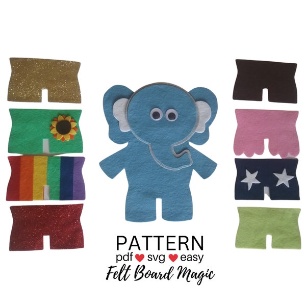 If Elephants Wore Pants PDF and SVG Felt Board Pattern, Picture Book Flannel Board, Preschool Learning Activity, Library Story Time Resource